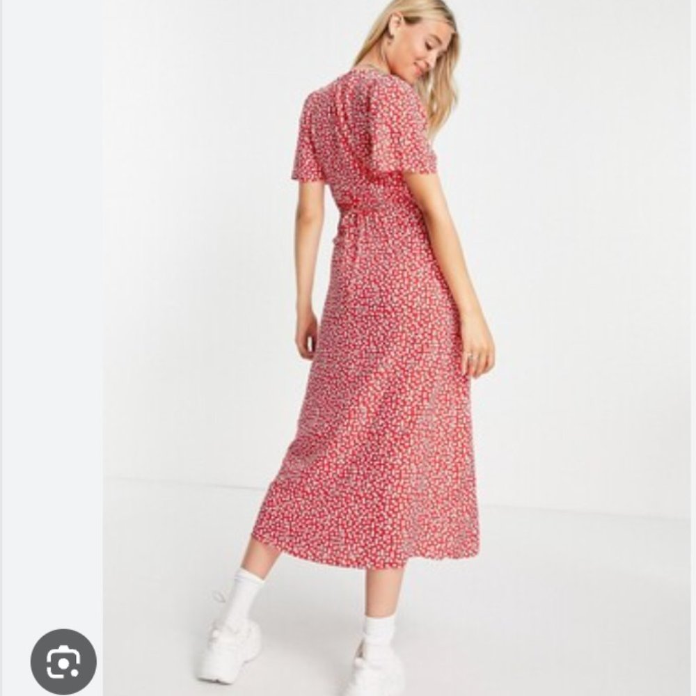 New Look Tall Flutter Sleeve Drop Hem Midi Dress … - image 2